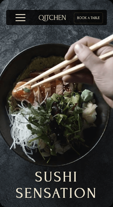 Version mobile du hero – mise en avant du plat principal